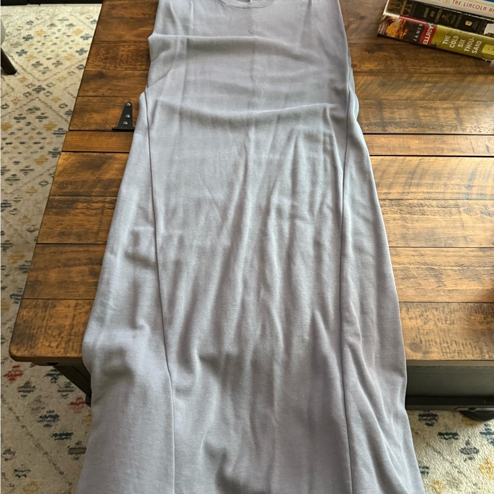Sz S Zara Grey Jersey Knit Maxi Dress Classic Basic Chic - Picture 2 of 5